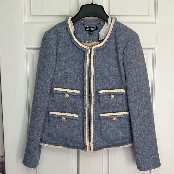 J. Crew Frances Lady Jacket in Maritime Tweed - Pale Seascape - Picture 2 of 7